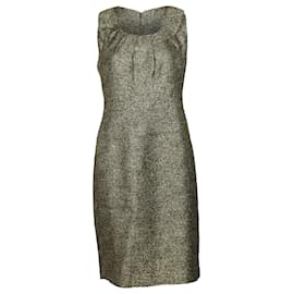 Michael Kors-Michael Kors Shift Dress in Gold Polyester Viscose-Golden,Metallic