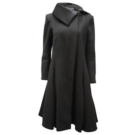 Giorgio Armani A-Line Coat in Black Polyester Black