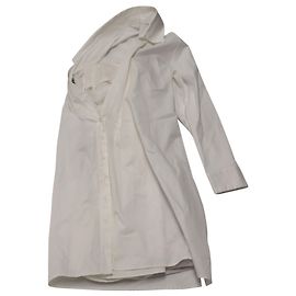 VESTIDO RtA Lana Asimétrico en Algodón Blanco Blanco