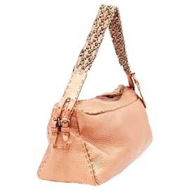 Fendi-Sac à bandoulière en cuir rose Selleria Fendi-Rose