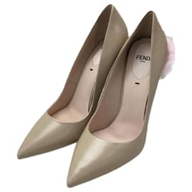 Fendi-**[Used] FENDI Fur pumps / 38 / beige-Beige