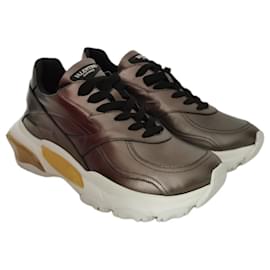 Valentino-Valentino Bounce brown leather sneaker-Brown
