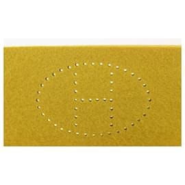 Autre Marque-Yellow Perforated Felt Mini Evelyne Flap Pouch Accessory 5H124-Other