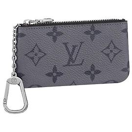 Portachiavi Louis Vuitton Monogram Eclipse Reverse Grigio Pelle Grigio