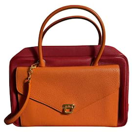 Hermès-Hermès Loraine bag in epsom calf leather-Pink,Orange