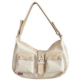 Bolsa Belstaff bege de couro e linho Bege