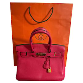 Hermès-HERMES BIRKIN BAG 30 CC extreme pink Clemence bullcalf-Pink