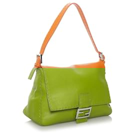 Fendi-Sac à bandoulière Fendi Selleria Mamma Forever en cuir orange-Orange