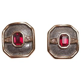 Orecchini Carven Timeless in Metallo Oro e Argento Argento