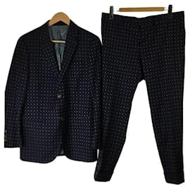 GUCCI G pattern / small pattern / setup / 50 / Wool / Navy Navy blue
