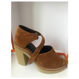Hermès Drew sandals light brown suede leather Light brown