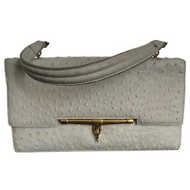 Hermès Palonnier Ostrich Leather Handbag Eggshell Eggshell