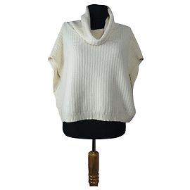 Pull blanc à manches courtes Free People Blanc