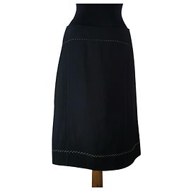 Autre Marque Saia Aeffe Spa preta de lã e viscose Preto