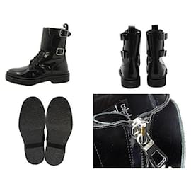 Balmain pour H&M-*[Used] H & M x Balmain Combat Boots Men's Boots Black Black Size 40 (Approx. 25.5 cm) Patent Leather Fastener Short Limited Collaboration Combat Boots-Black