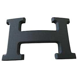 Hermès-Schleife 5382 mattschwarzes PVD-Metall 32mm neu-Schwarz