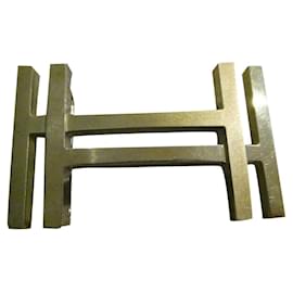 Hermès-square H buckle in gilded metal for a link of 32MM-Gold hardware