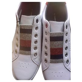 Baskets Tommy Hilfiger en cuir blanc taille 40 Blanc