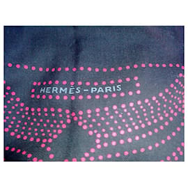 Hermès-CHALE BRANDEBOURG-Noir,Multicolore