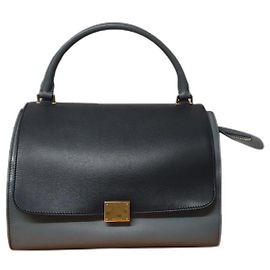 Sac à main Céline Trapeze en cuir bleu Bleu