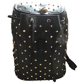 Alexander McQueen Leather Padlock Studded Backpack Black