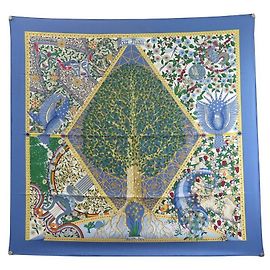 Hermès NUOVA SCIARPA HERMES AXIS MUNDI CHRISTINE HENRY 90SCIARPA IN SETA BLU SETA CM Blu