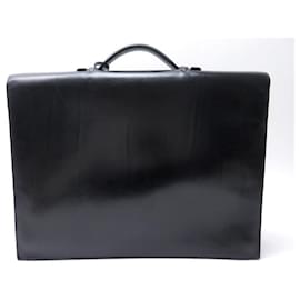 Hermès-HERMES BAG DEPECHES BAG 2 bellows 38 BRIEFCASE LEATHER BRIEFCASE-Black
