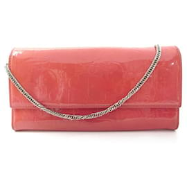 Christian Dior-CHRISTIAN DIOR RENDEZ-VOUS WALLET IN OBLIQUE PATENT LEATHER WOC POUCH-Pink
