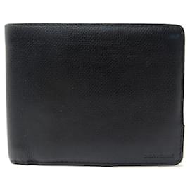 Christian Dior-DIOR HOMME WALLET COIN CARD HOLDER BLACK GRAINED LEATHER BLACK WALLET-Black