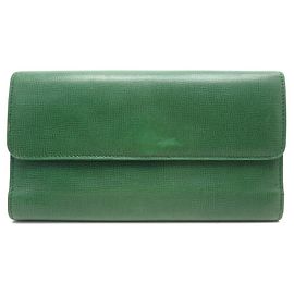 ROLEX WATCH WALLET IN GREEN GRAINED LEATHER PURSE LEATHER WALLET Green