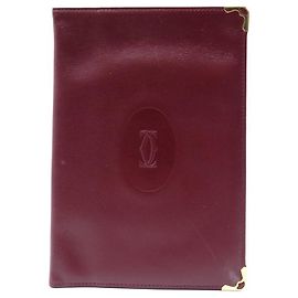 MUST DE CARTIER PASSPORT HOLDER BORDEAUX LEATHER LEATHER WALLET WALLET Dark red
