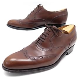 JM Weston-JM WESTON RICHELIEU SHOES 528 6E 40.5 41 FINE LEATHER BROWN LEATHER SHOES-Brown