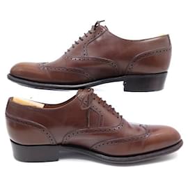 JM Weston-JM WESTON RICHELIEU SHOES 528 6E 40.5 41 FINE LEATHER BROWN LEATHER SHOES-Brown