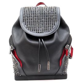 BORSA A ZAINO CHRISTIAN LOUBOUTIN EXPLORAFUNK SPIKE IN PELLE NERA Nero