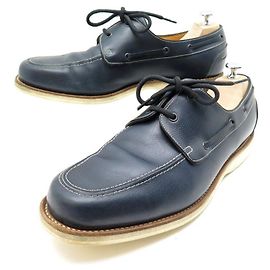 JOHN LOBB DERBY MONACO BOOTSSCHUHE 11.5E 45.5 BLAUE LEDERSCHUHE Blau