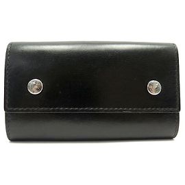 Hermès HERMES MULTICLES KEY HOLDER IN BLACK BOX LEATHER BLACK LEATHER KEY HOLDER RING Black