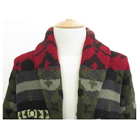 Ralph Lauren-RALPH LAUREN CARDIGAN M 48 IN WOOL-BLEND PATTERNED WOOL-Red