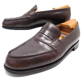 JM Weston-JM WESTON LOAFERS 180 9b 43 FINE BROWN LEATHER SHOES SHOES-Brown