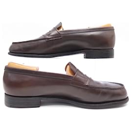 JM Weston-JM WESTON LOAFERS 180 9b 43 FINE BROWN LEATHER SHOES SHOES-Brown