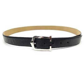 CARTIER T-GURT 110 AUS SCHWARZEM EIDECHSENLEDER MIT SCHNALLE LOGOTASCHE EIDECHSENGÜRTEL Schwarz