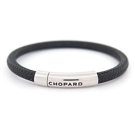CHOPARD MILLE MIGLIA BRACELET 95016-0205 20CM RUBBER BLACK SILVER BOX Black