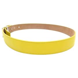 Fendi-Fendi belt 140173206 BUCKLES MOTIF F IN YELLOW LEATHER T 75 YELLOW BELT-Yellow