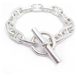 Hermès HERMES ANKERKETTE ARMBAND GM 12 GLIEDER AUS STERLINGSILBER + SILBERBOX Silber