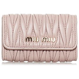Porta-chaves de couro matelassê branco Miu Miu Branco