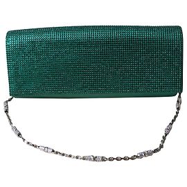 RENE CAOVILLA Crossbody Medium Clutch Crystals Bag gebraucht Hellgrün