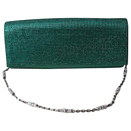 Rene Caovilla-RENE CAOVILLA Crossbody Medium Clutch Crystals Bag occasion-Vert clair