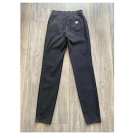 Moschino-Calça jeans vintage Moschino cintura alta-Preto