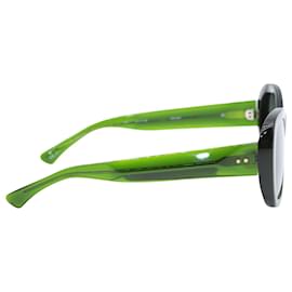 Dries Van Noten-Dries Van Noten Dries 195 Round Sunglasses in Green Acetate-Green