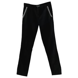 Calça Zadig & Voltaire Slim Fit Stretch com Bordado em Veludo Preto Preto