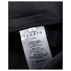 Sandro-Sandro Gesse High Waisted Belted Shorts in Black Cotton-Black